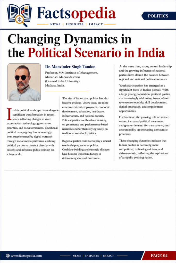 Changing Dynamics in the Political Scenario in India