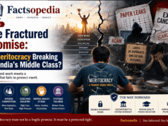 The Fractured Promise: Is Meritocracy Breaking for India’s Middle Class? Meritocracy in India, Competitive Exams India, NEET Paper Leak, IIT JEE, UPSC Preparation, Education System India, Coaching Industry, Student Mental Health, Examination Reforms, Educational Policy, Higher Education India, Middle Class Aspirations, Academic Excellence, Exam Integrity, Factsopedia