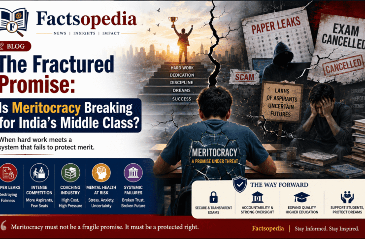 Meritocracy in India, Competitive Exams India, NEET Paper Leak, IIT JEE, UPSC Preparation, Education System India, Coaching Industry, Student Mental Health, Examination Reforms, Educational Policy, Higher Education India, Middle Class Aspirations, Academic Excellence, Exam Integrity, Factsopedia